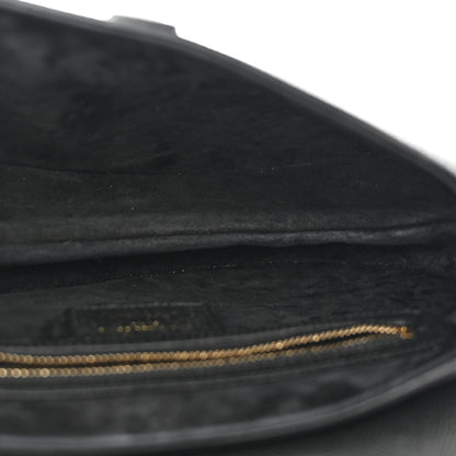 Christian Dior Grained Calfskin Saddle Bag With Strap Black 5 of 10