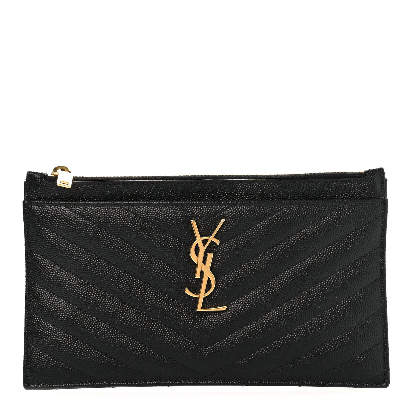 Grain De Poudre Chevron Monogram Bill Pouch Black