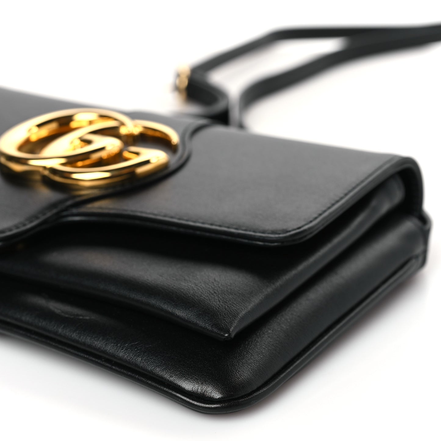 Vitello Palmellato Lux Small Arli Flap Shoulder Bag Black