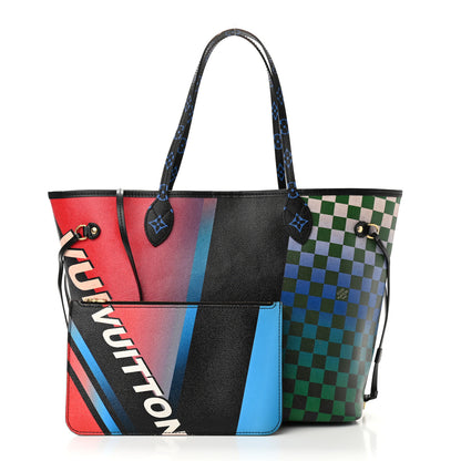 Louis Vuitton Damier Race Neverfull MM Noir Rouge 3 of 18