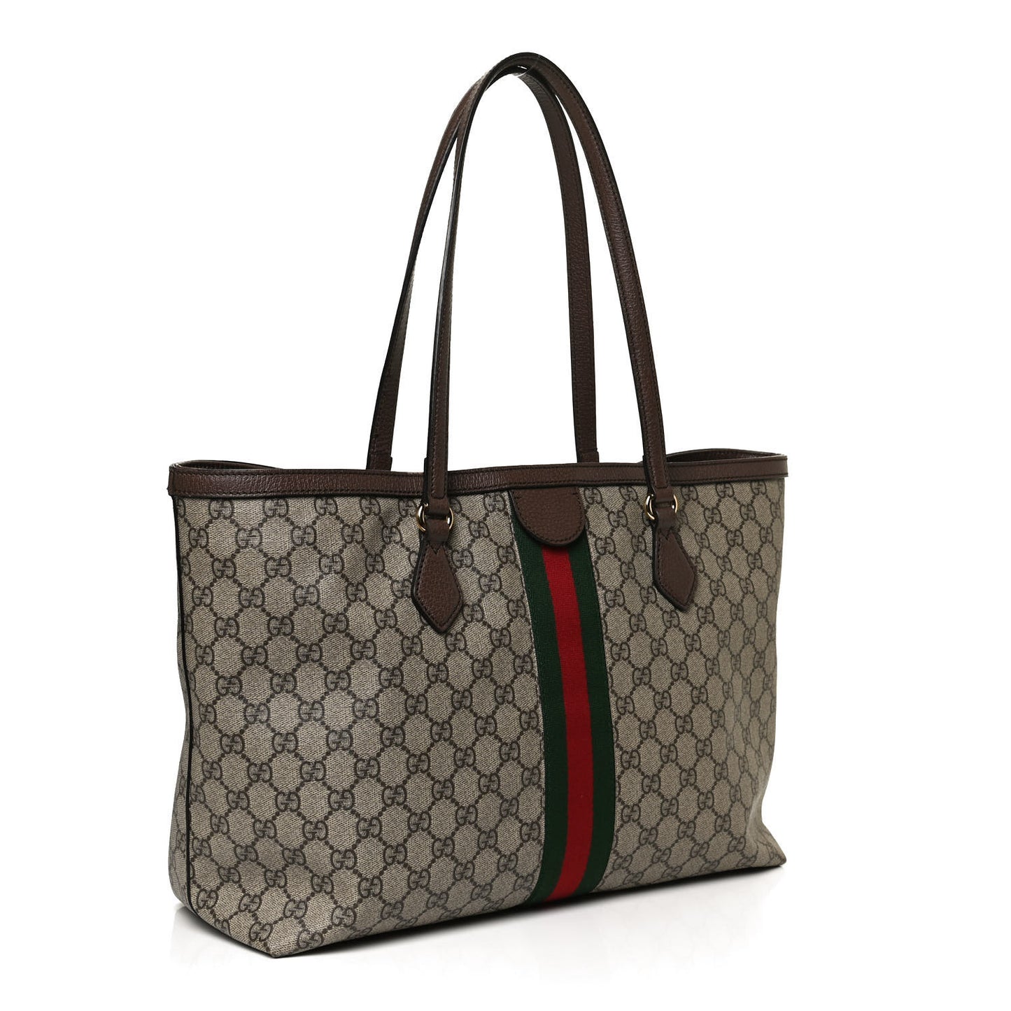 GG Supreme Monogram Medium Ophidia Shopping Tote Brown