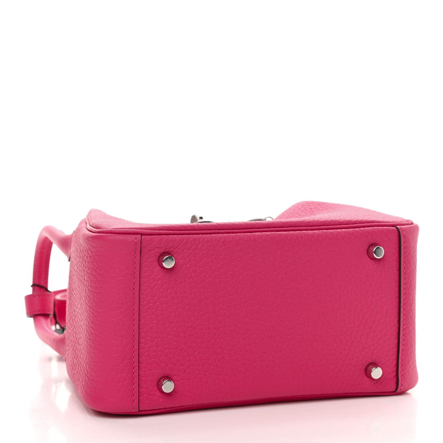 Hermes Taurillon Clemence Mini Lindy 20 Rose Shocking 4 of 11