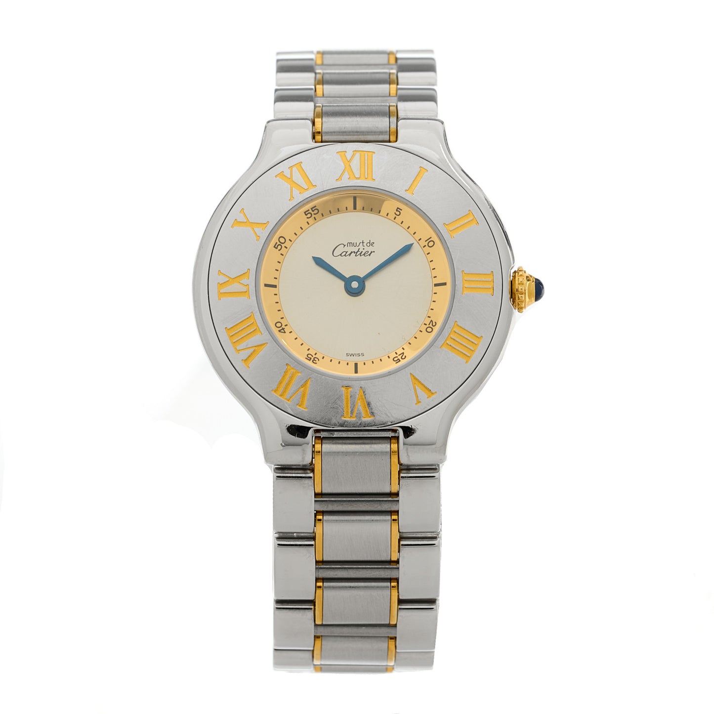 Stainless Steel 18K Yellow Gold 31mm Must De 21 Quartz Watch