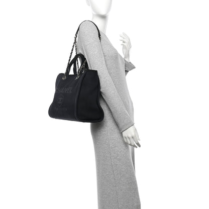Chanel Mixed Fibers Small Deauville Tote Black 2 of 14