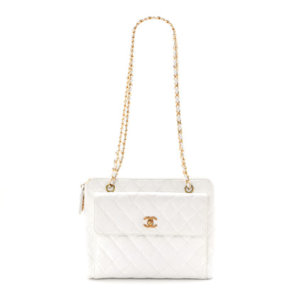 Chanel Caviar CC Shoulder Bag White 1 of 11