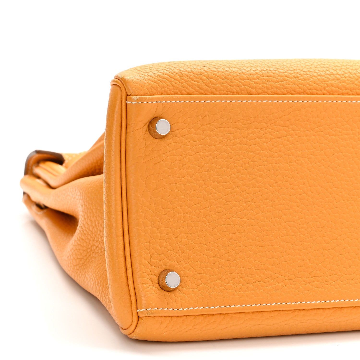 Hermes Taurillon Clemence Kelly Retourne 35 Moutarde Etain 9 of 21