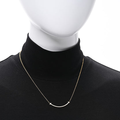 Tiffany 18K Yellow Gold Small T Smile Pendant Necklace 2 of 5