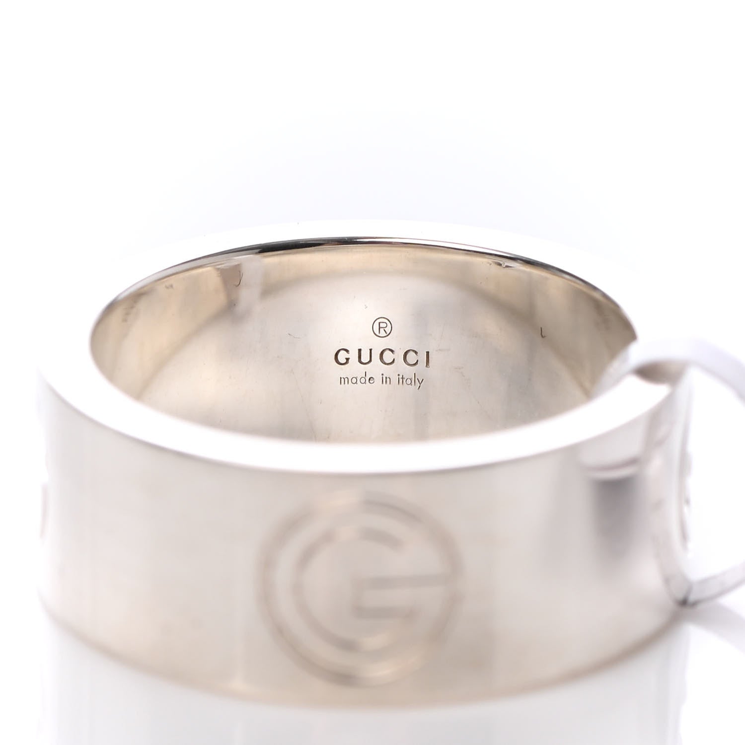 Gucci Sterling Silver G Cutout Band Ring 54 6.75 6 of 9