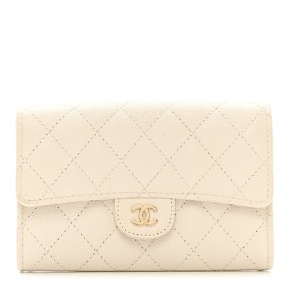 Chanel Caviar Quilted Medium Flap Wallet White 1 of 8
