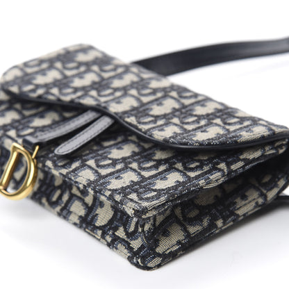 Christian Dior Oblique Saddle Belt Bag Blue 7 of 12