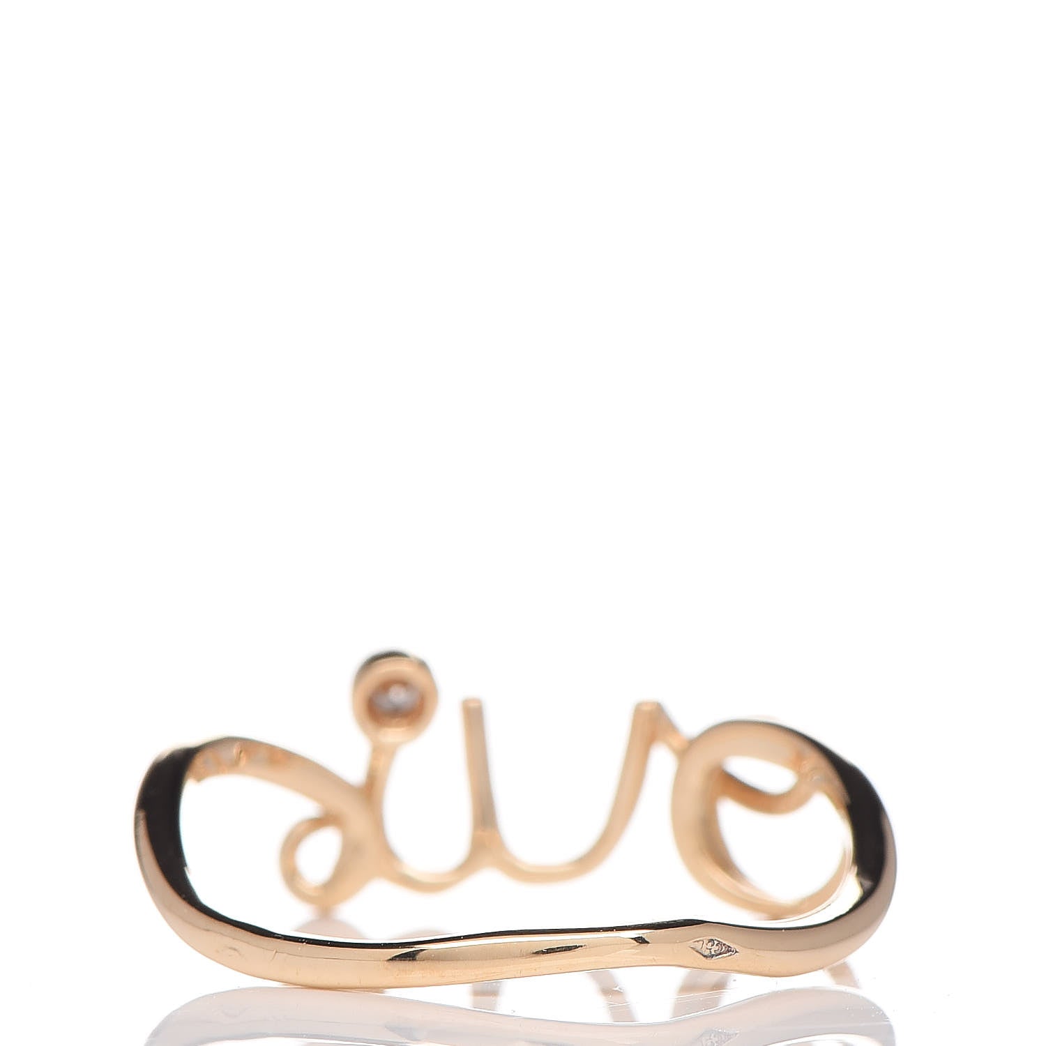 Christian Dior 18K Yellow Gold Diamond Oui Ring 55 7.25 4 of 5