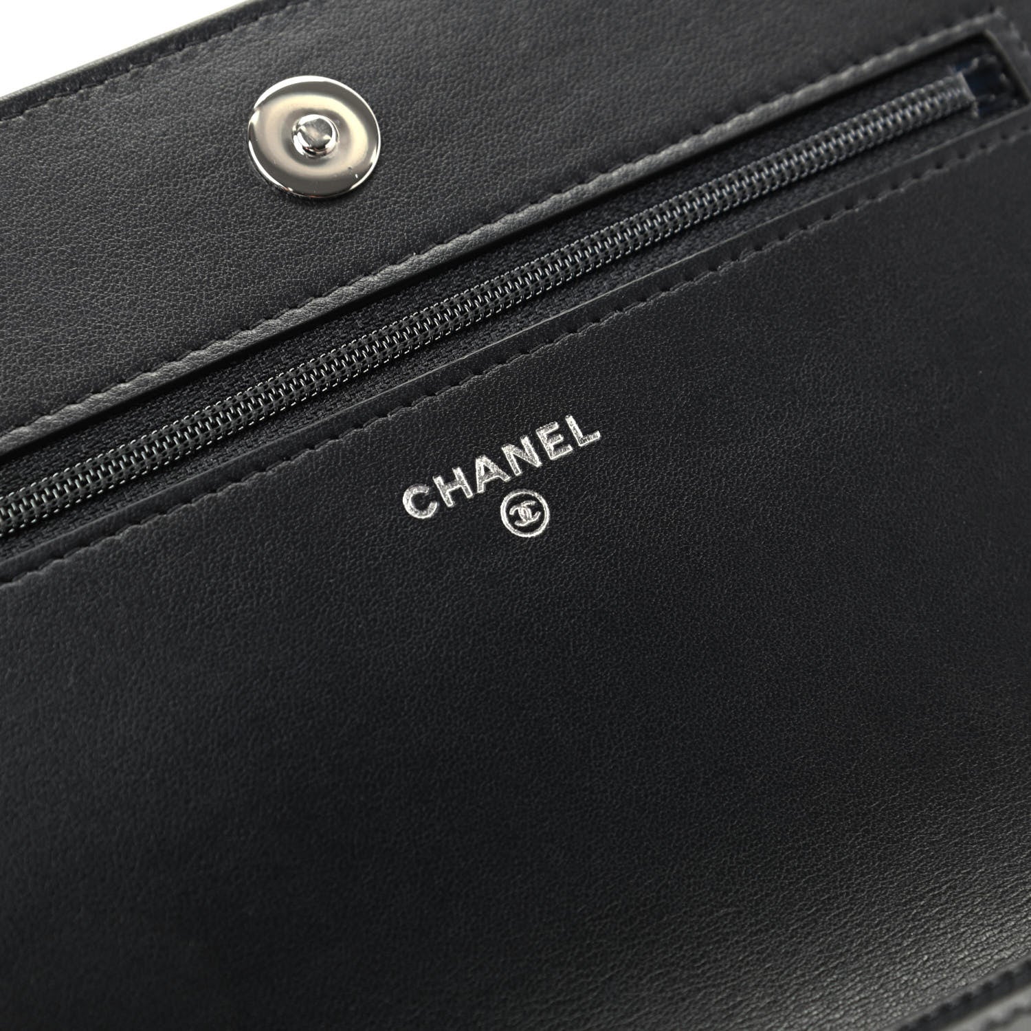 Chanel Caviar Camellia Embossed Wallet On Chain WOC Black 7 of 10