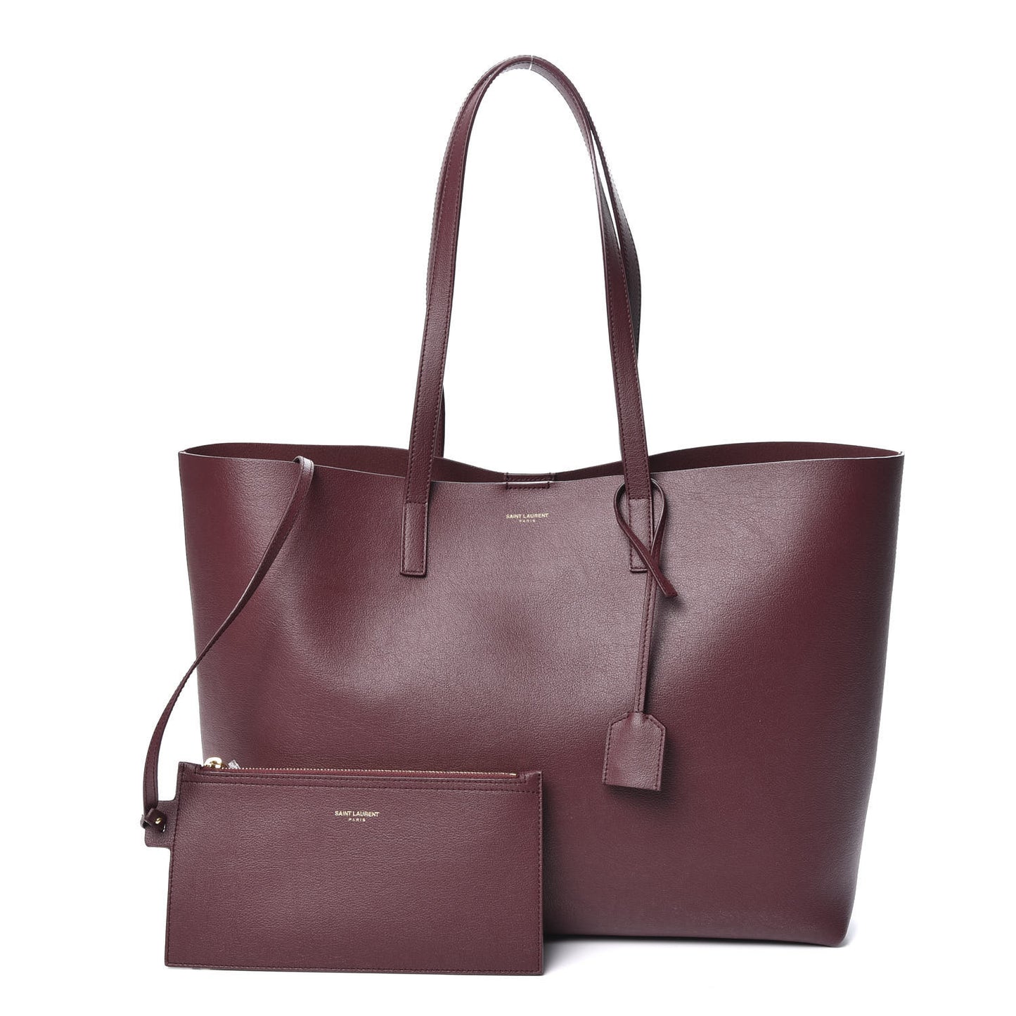 Calfskin Large Shopping Tote Dark Red