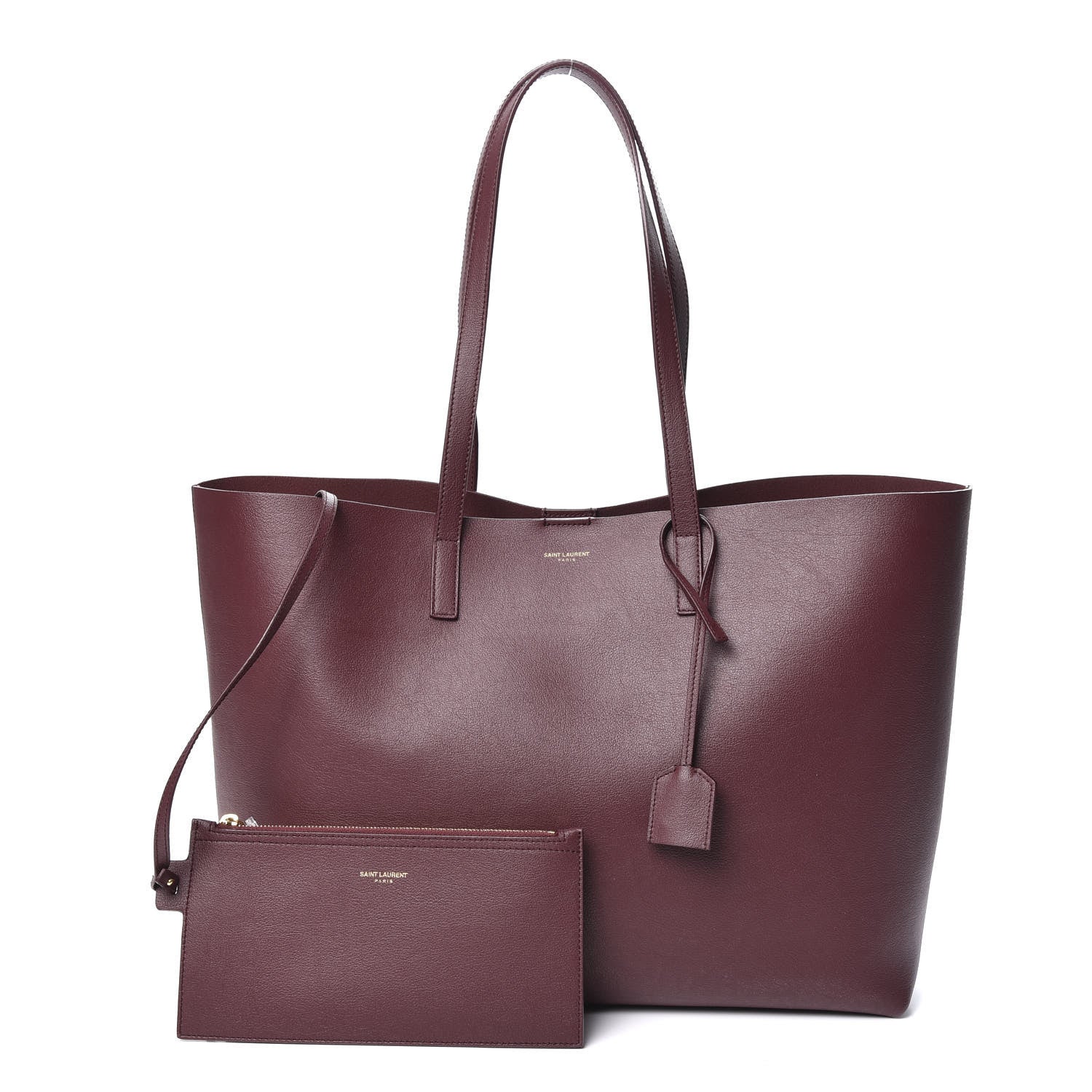 Saint Laurent Calfskin Large Shopping Tote Dark Red 1 of 10
