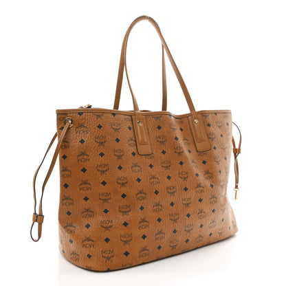 MCM Visetos Large Liz Reversible Shopper Tote Cognac 4 of 15