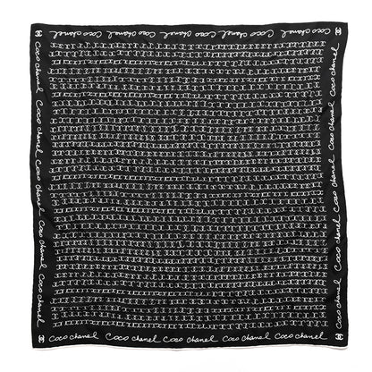 Chanel Silk CC Twilly Hair Tie Black White 2 of 7