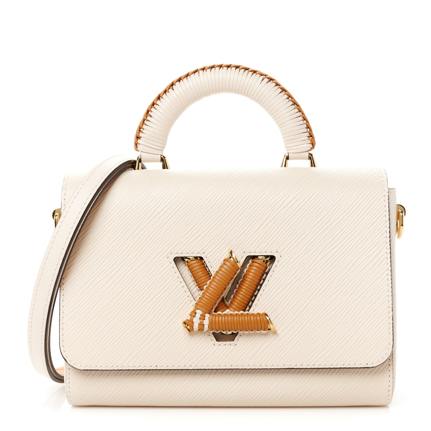 Epi Twist Top Handle Shoulder Bag MM Quartz Gold Honey