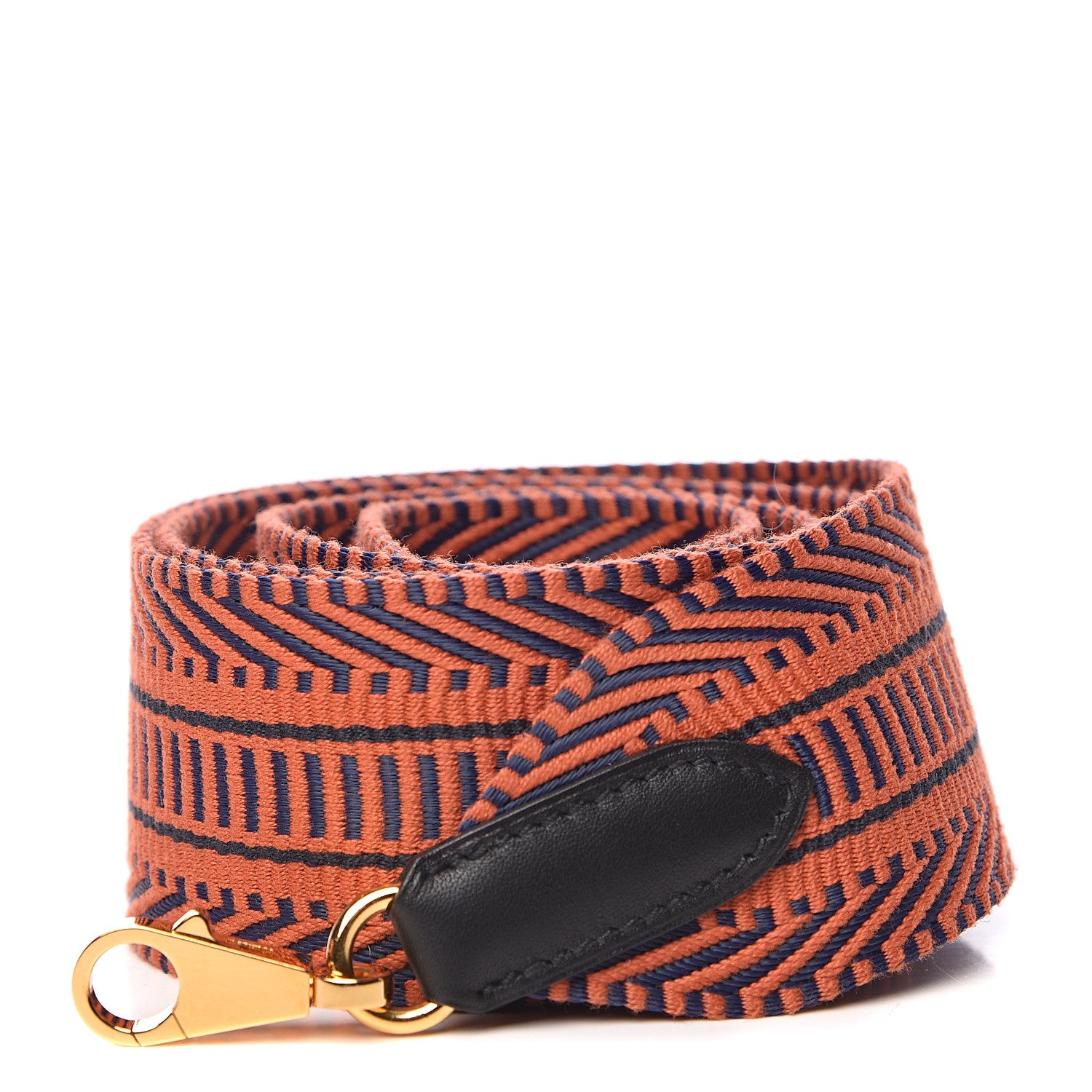 Hermes Toile Swift 50mm Sangle Cavale Shoulder Strap Bleu Indigo Terre Battue Black 1 of 6