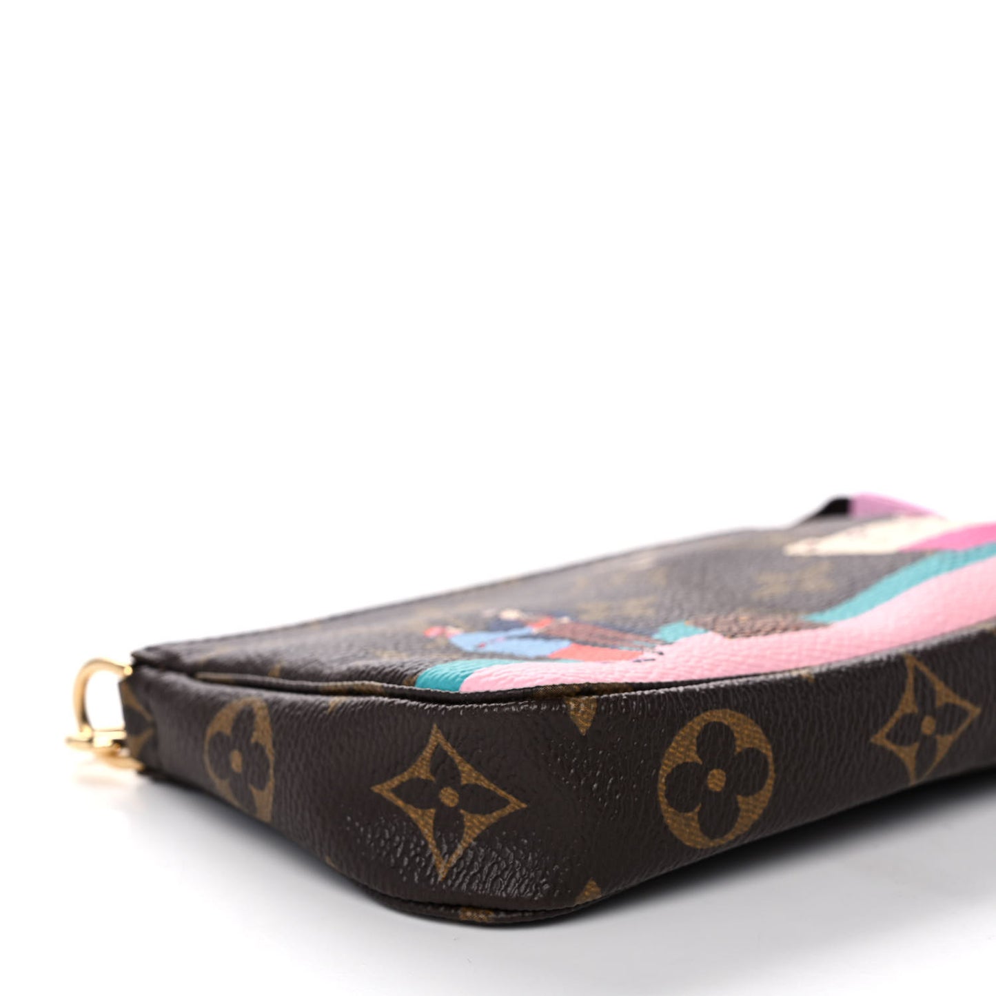 Monogram 2016 Christmas Animation Mini Pochette Accessories Rose Ballerine