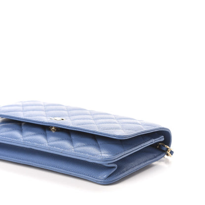 Chanel Caviar Quilted Wallet On Chain WOC Blue 10 of 12