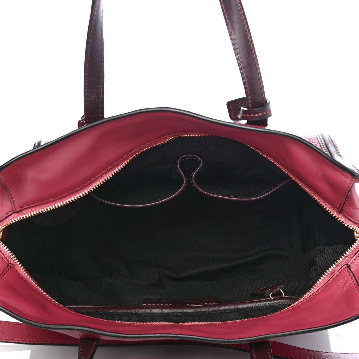 Pebbled Calfskin Small Skull Padlock Zip Around Tote Dark Pink