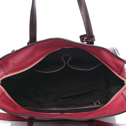 Alexander McQueen Pebbled Calfskin Small Skull Padlock Zip Around Tote Dark Pink 4 of 4