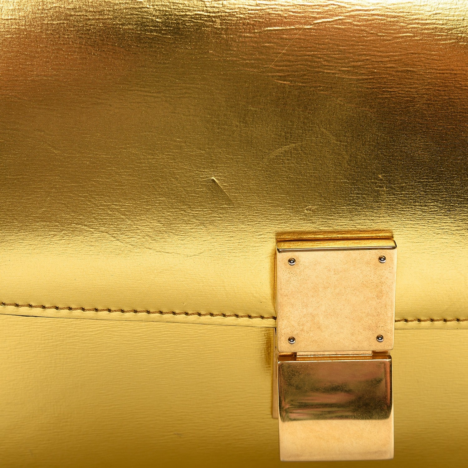 Celine Metallic Box Calfskin Medium Classic Box Flap Bag Gold 12 of 12