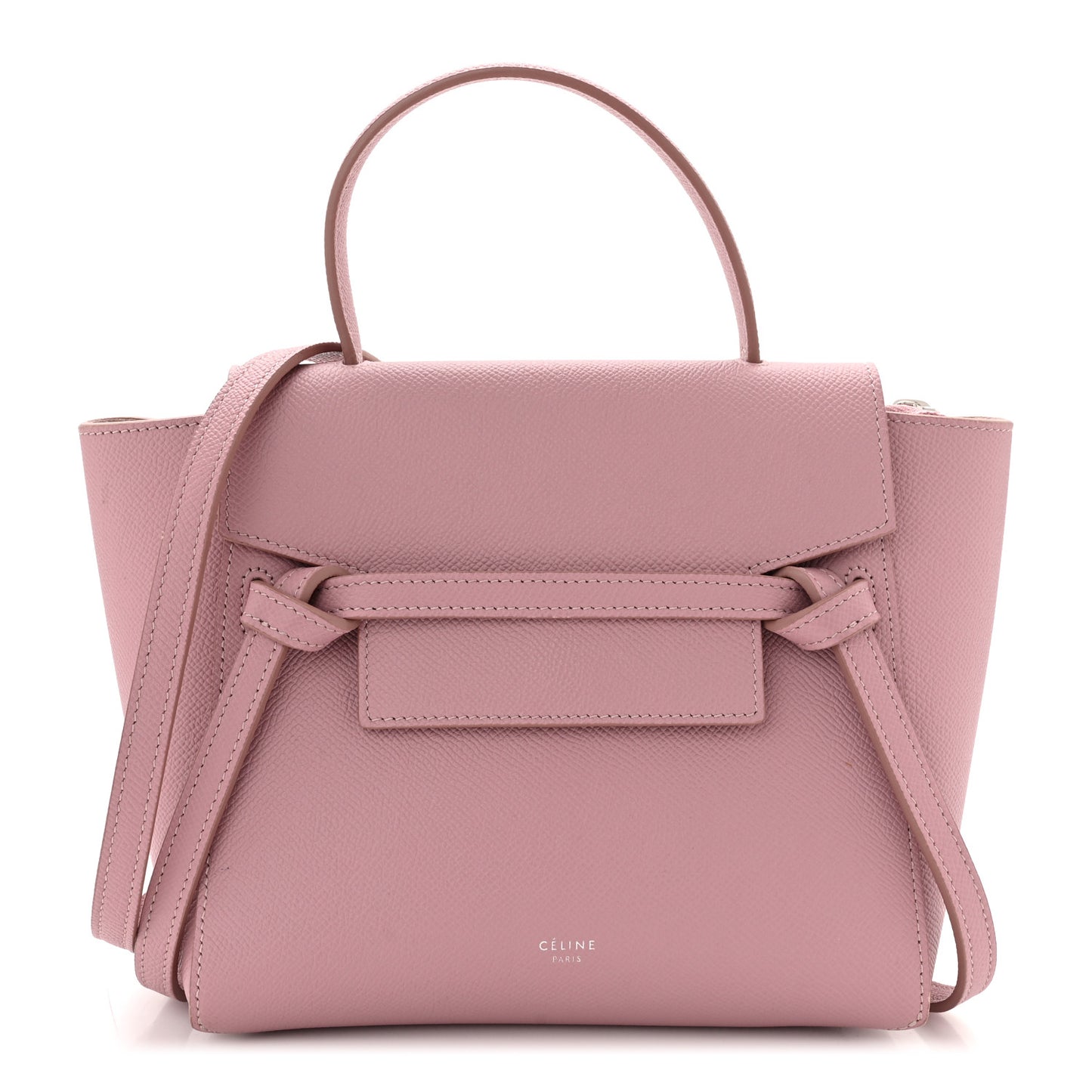 Grained Calfskin Nano Belt Bag Vintage Pink