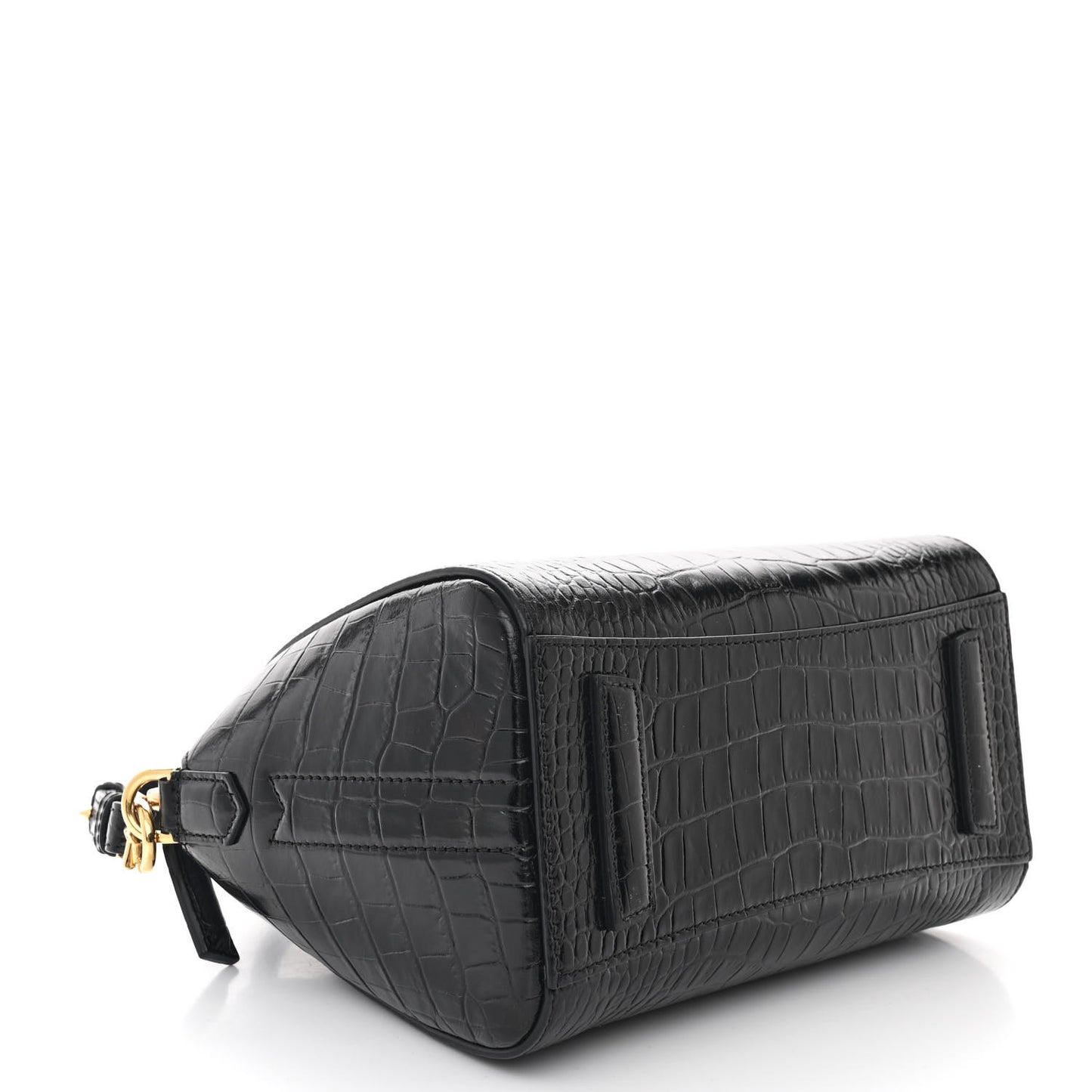 Calfskin Crocodile Embossed Mini Antigona Black