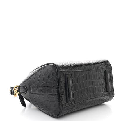 Givenchy Calfskin Crocodile Embossed Mini Antigona Black 4 of 10