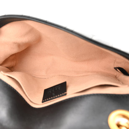 Gucci Calfskin Matelasse Studded Mini Pearly GG Marmont Shoulder Bag Black 5 of 10