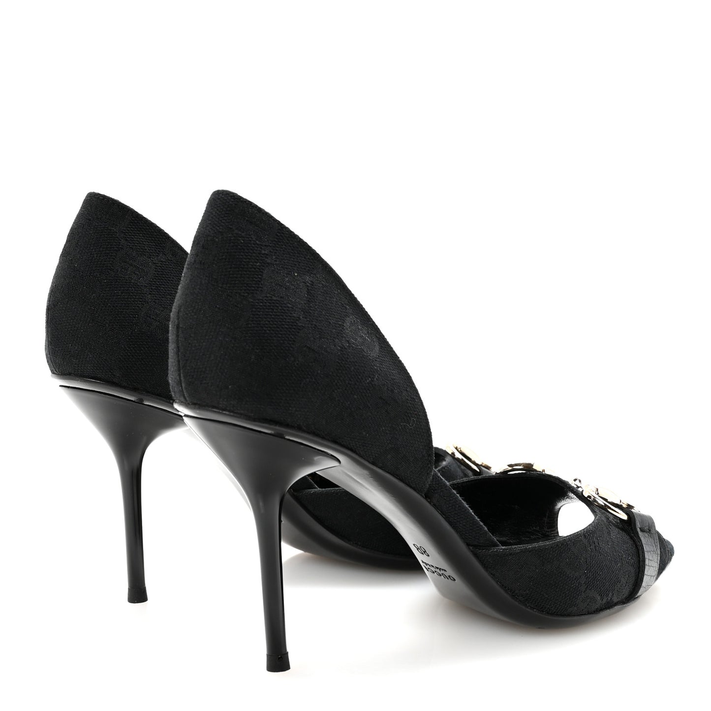 Monogram Niagara Lux Horsebit Sandals 8 Black