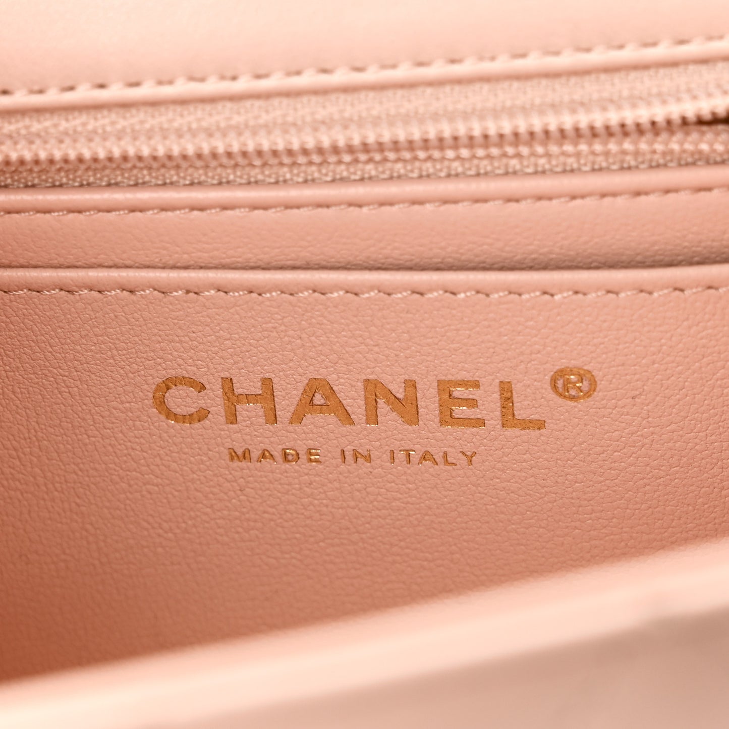 Lambskin Quilted Mini Top Handle Rectangular Flap Light Pink