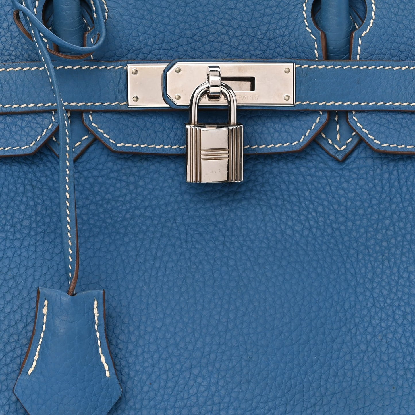 Taurillon Clemence Eclat Birkin 30 Mykonos White
