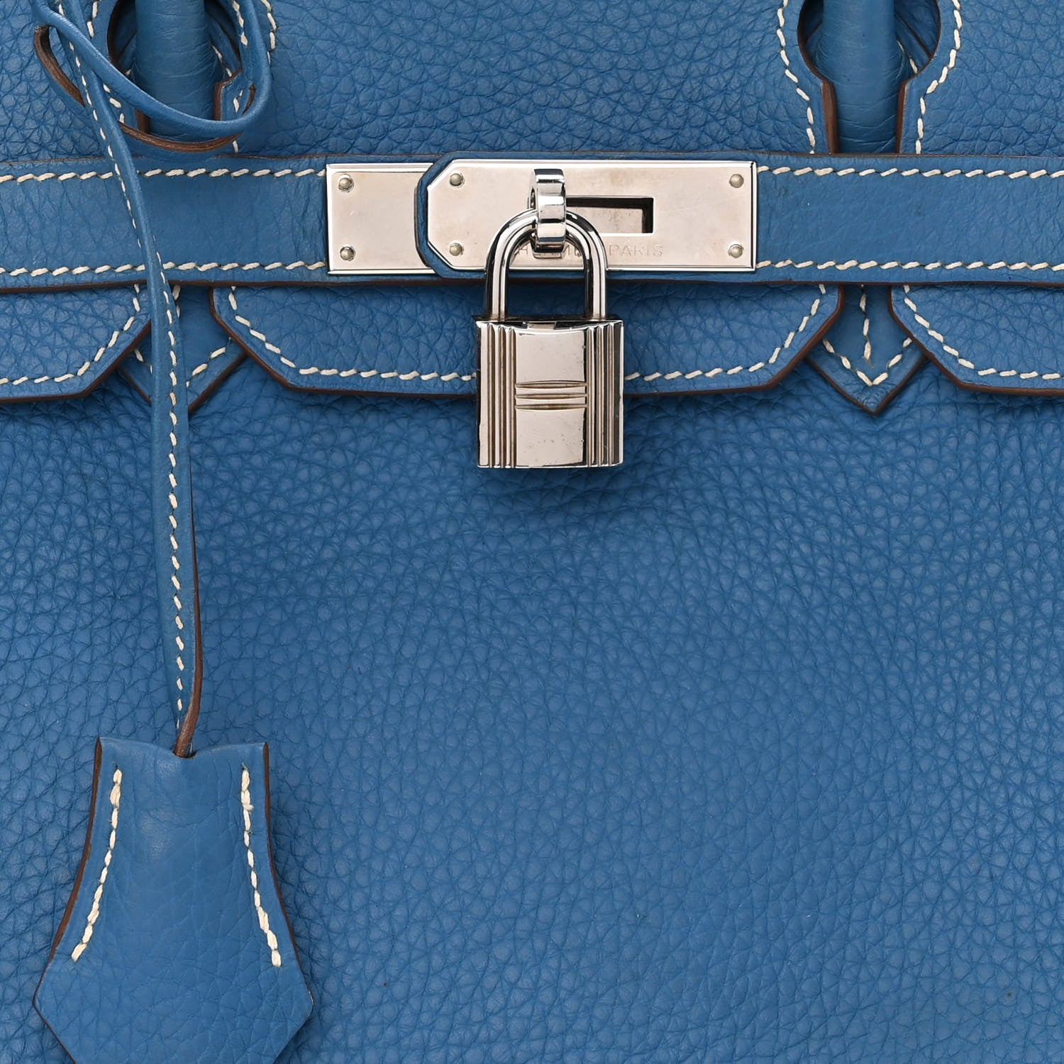 Hermes Taurillon Clemence Eclat Birkin 30 Mykonos White 8 of 19