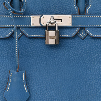 Hermes Taurillon Clemence Eclat Birkin 30 Mykonos White 8 of 19
