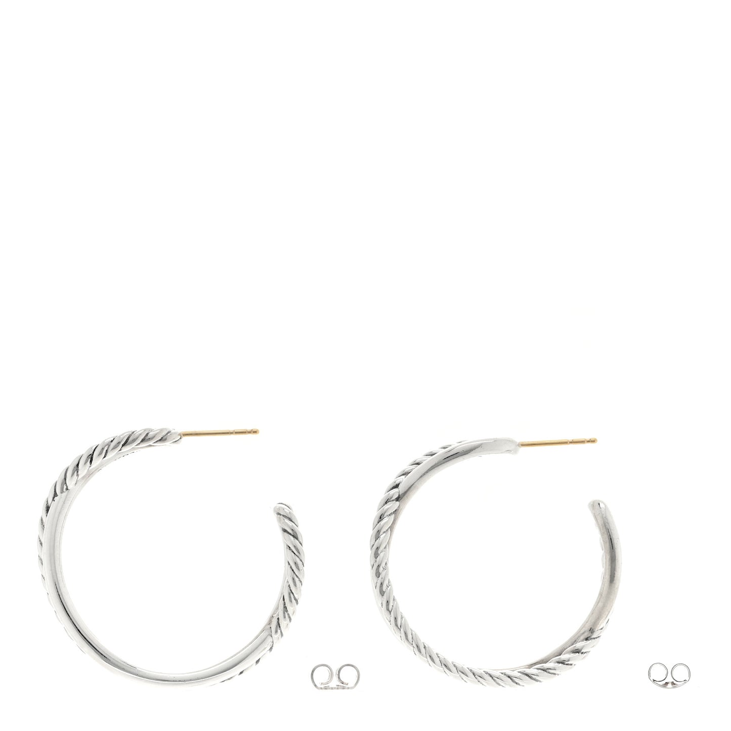Sterling Silver Crossover Cable Hoop Earrings