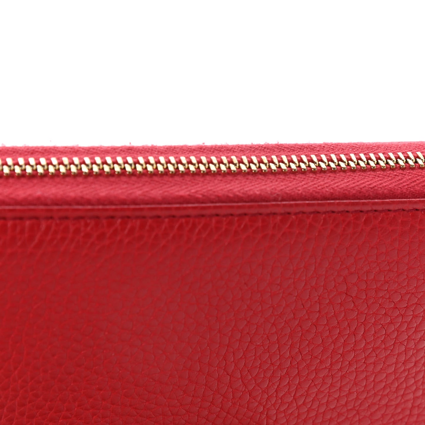 Pebbled Calfskin Soho Zip Around Wallet Red