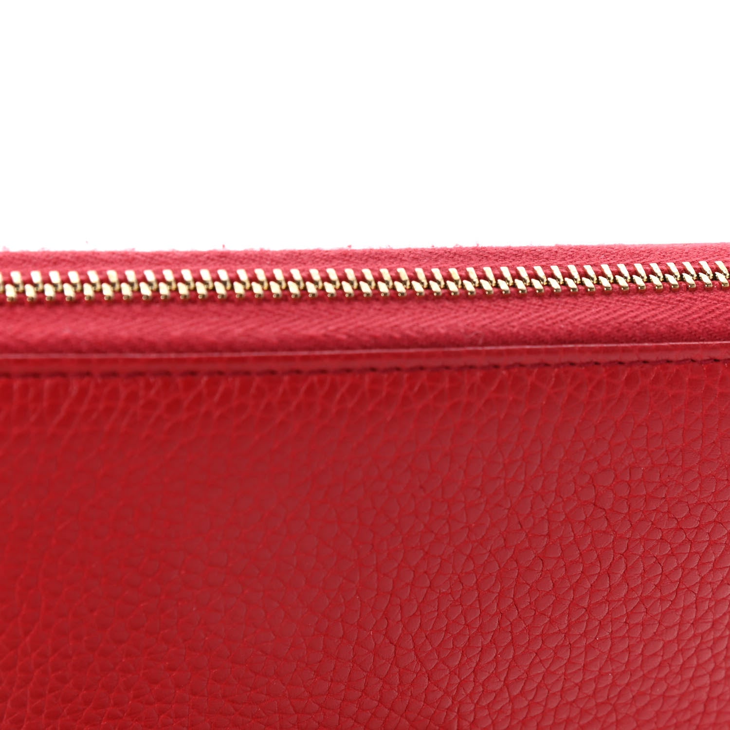 Gucci Pebbled Calfskin Soho Zip Around Wallet Red 8 of 11