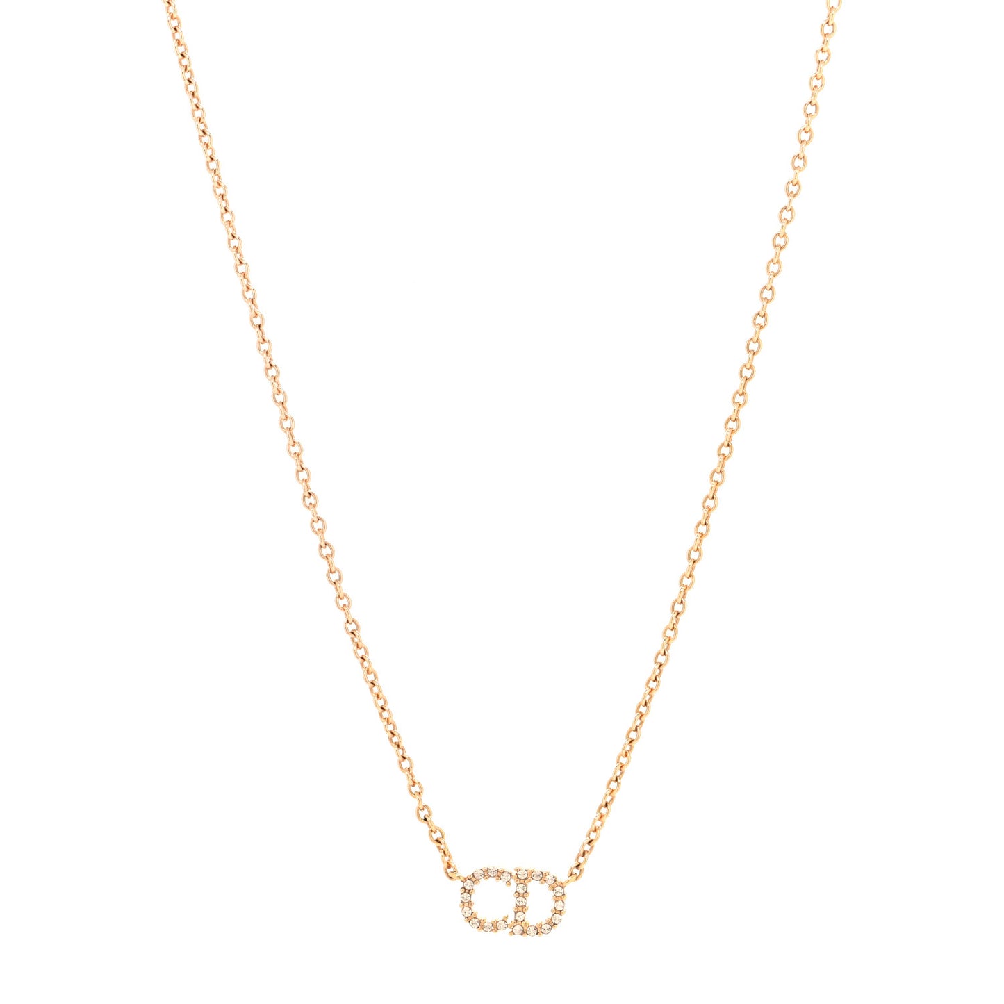 Metal Crystal Clair D Lune Necklace Gold
