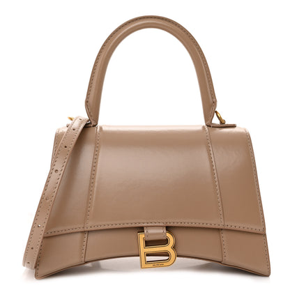 Balenciaga Shiny Box Calfskin Small Hourglass Top Handle Bag Sand 1 of 9