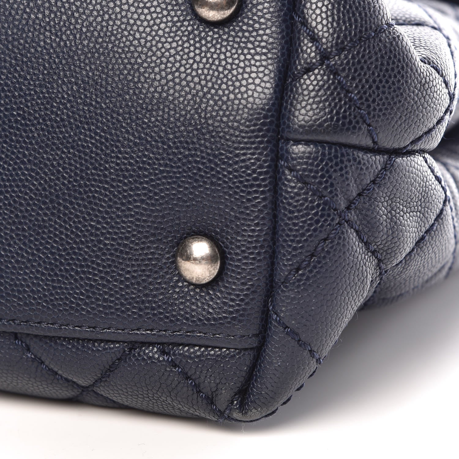 Chanel Caviar Quilted Large Coco Handle Flap Navy Blue 13 of 13
