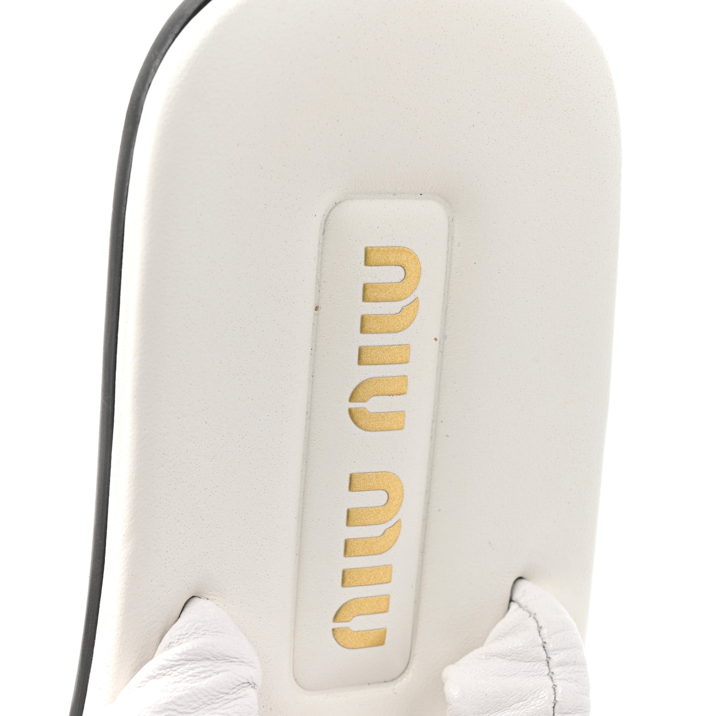 Vitello Nappa Ruched Flat Sandals 39 White