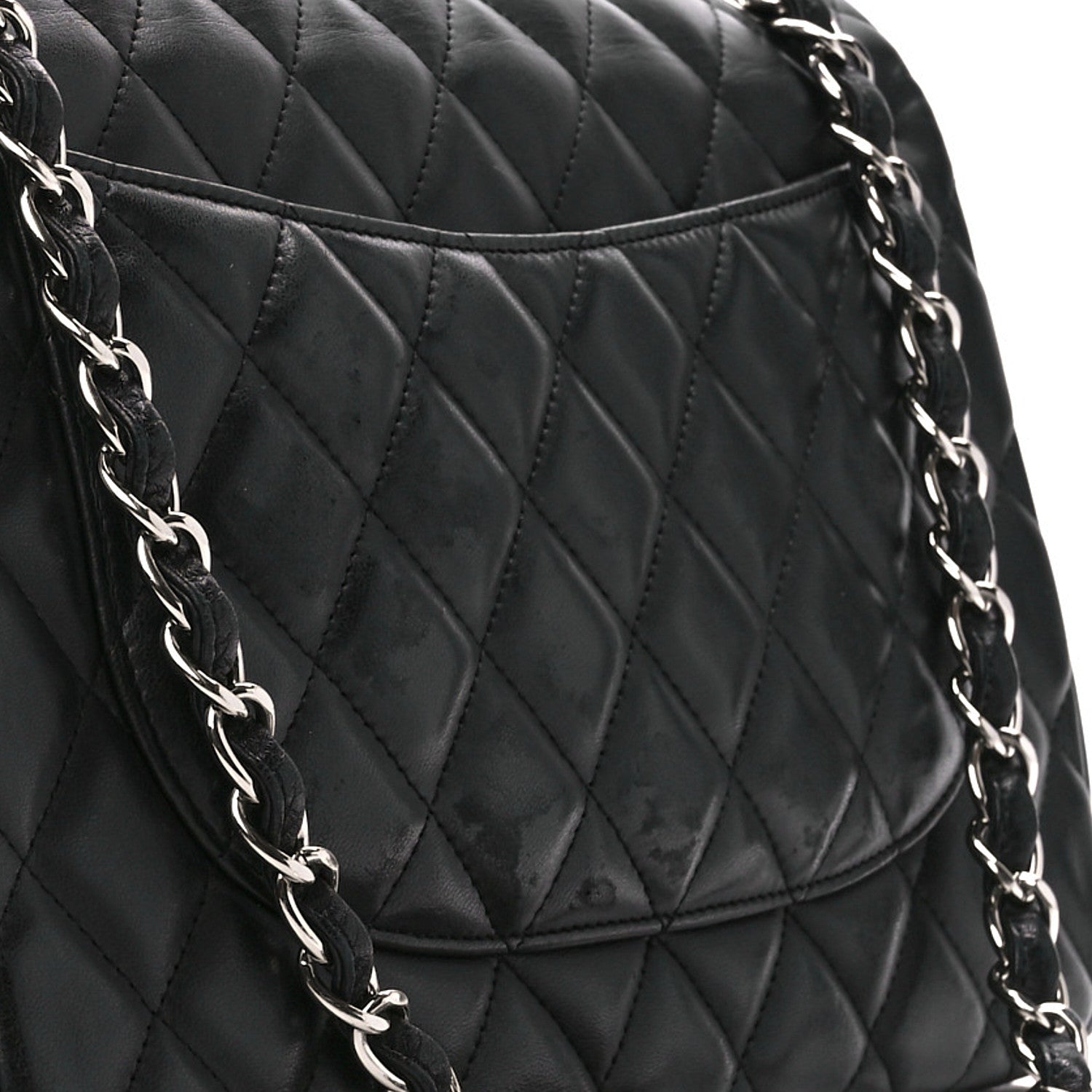 Chanel Lambskin Quilted Jumbo Double Flap Black 12 of 12