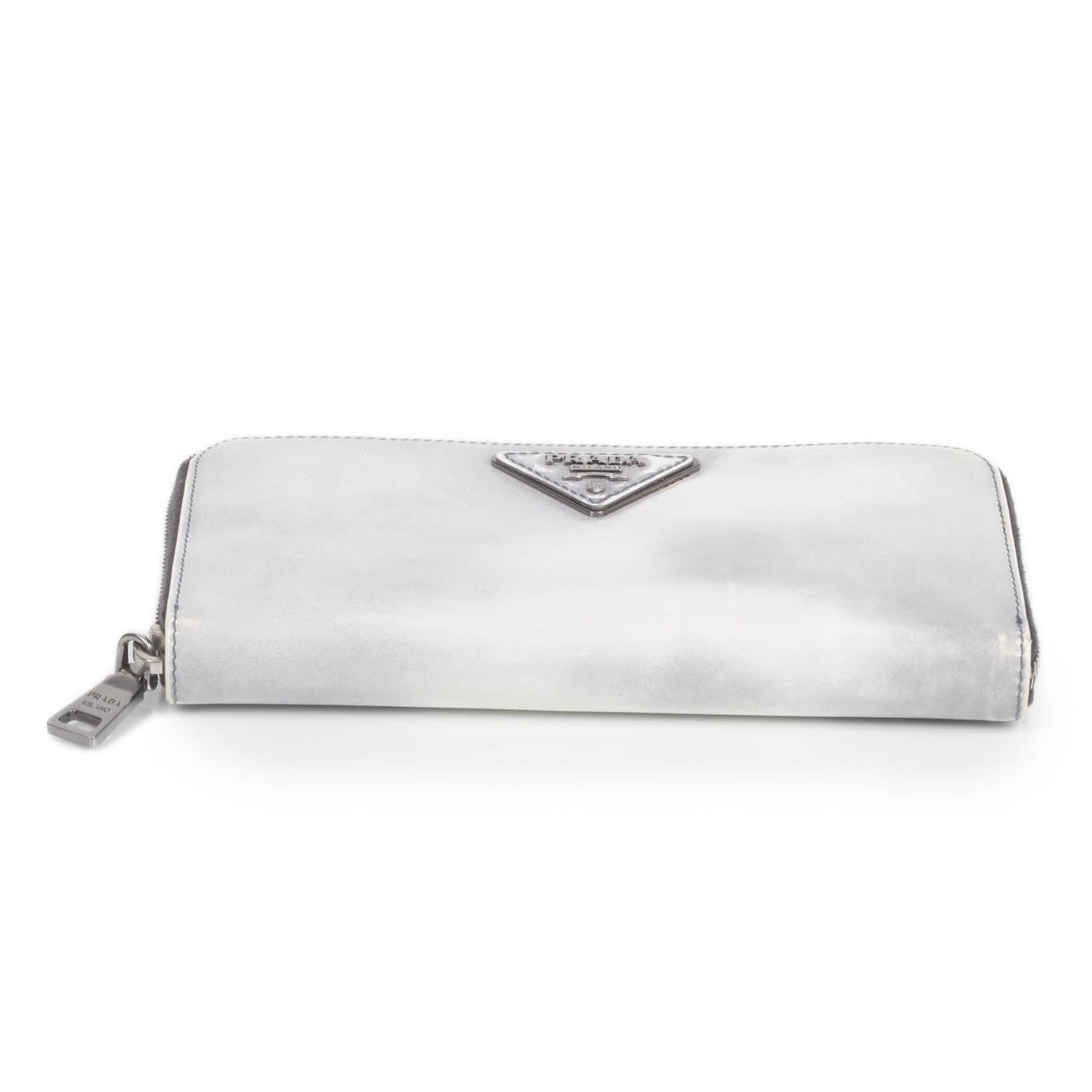 Spazzolato Tria Zip Around Wallet Grigio