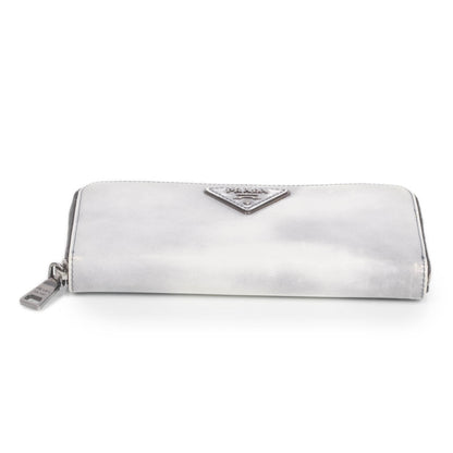 Prada Spazzolato Tria Zip Around Wallet Grigio 3 of 10
