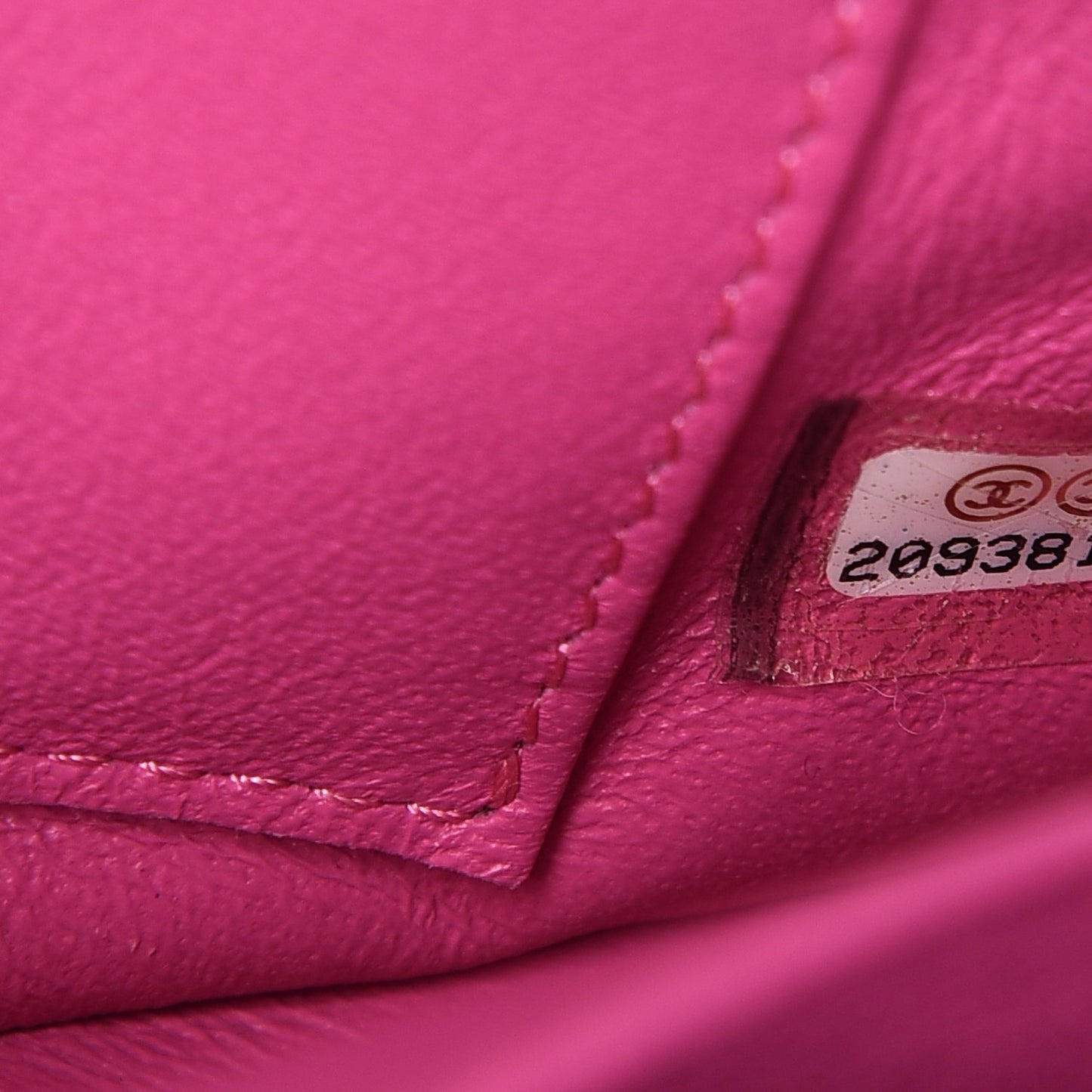 Lambskin Chevron Quilted Extra Mini Flap Dark Pink