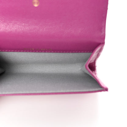 Chanel Caviar Quilted Textured CC Flap Card Holder Purple 5 of 9