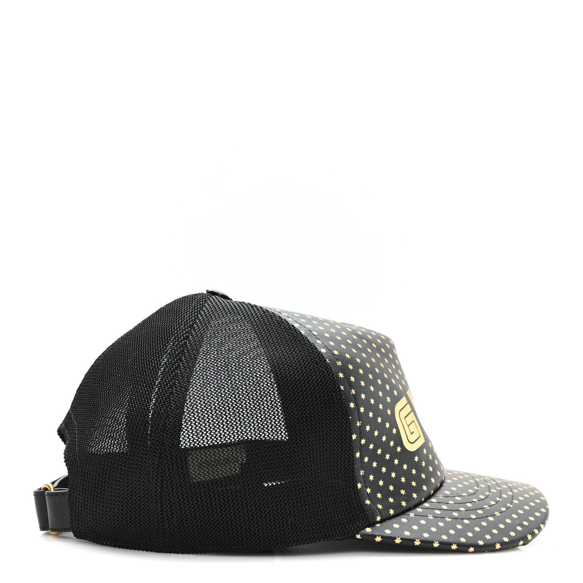 Gucci X SEGA Calfskin GUCCY Stars Baseball Hat XL Black Gold  display picture 1