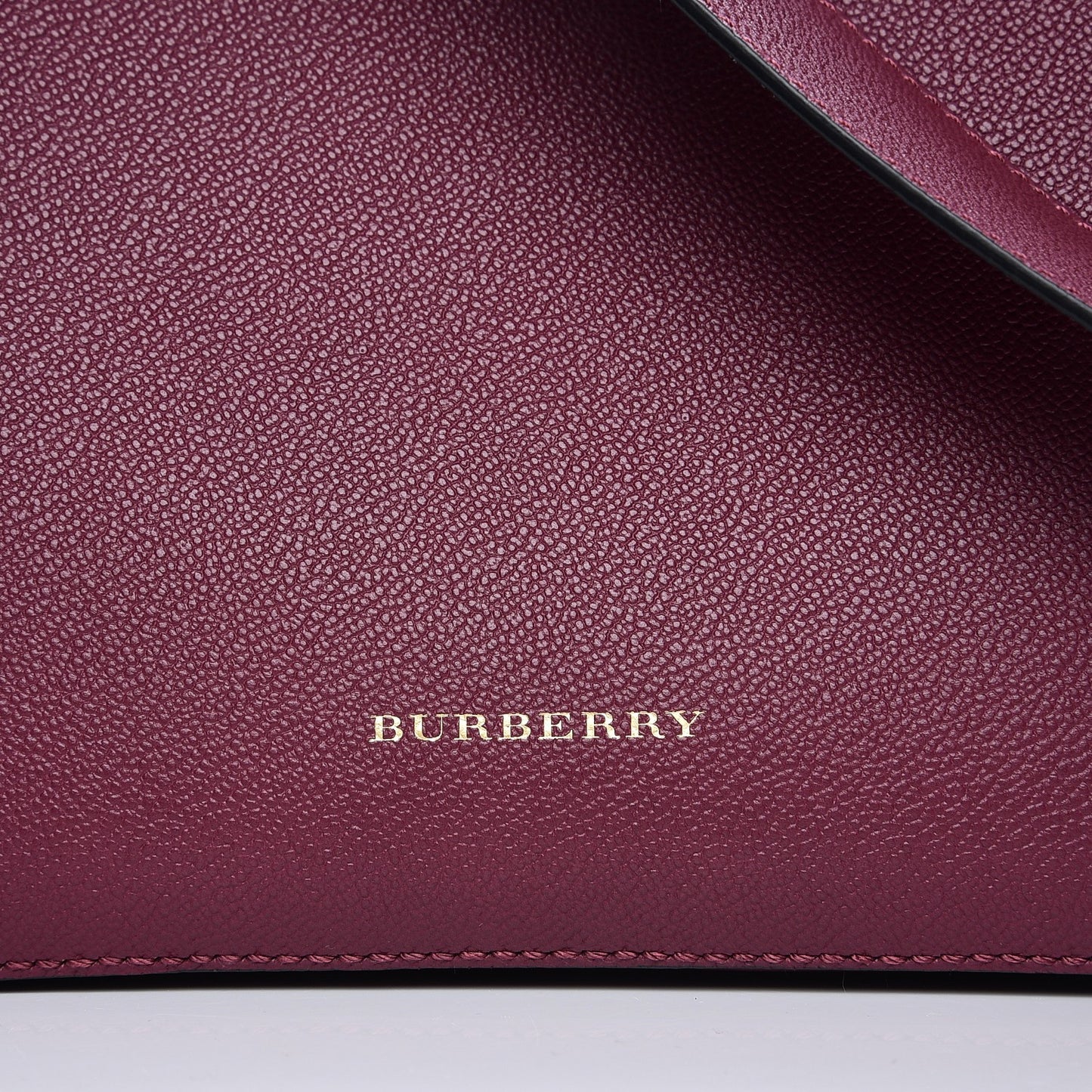 Soft Grain Calfskin House Check Small Helmsley Crossbody Dark Plum
